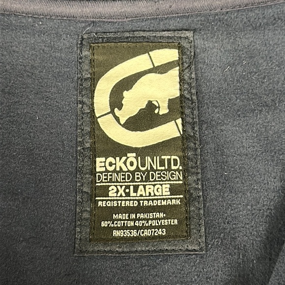 NWT Ecko Unltd Blue Black Camo Camouflage Full Zip Sweatshirt Hoodie XXL… - Picture 10 of 11